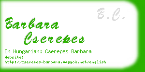 barbara cserepes business card